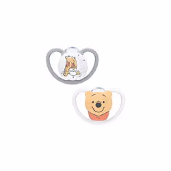 NUK Space Baby Dummy | 6-18 Months | Soothers with Extra Ventilation| BPA-Free Silicone | Disney Winnie the Pooh | 2 Count