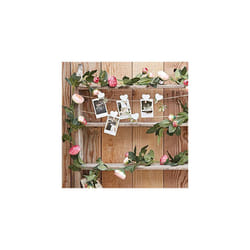 Ginger Ray Artificial Pink Rose Flower Rustic Country Garland