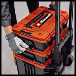 Einhell E-Case L Tool Storage Case With Wheels And Telescopic Handle - Power Tool Box, Stackable