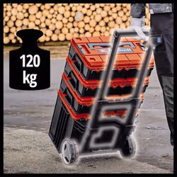 Einhell E-Case L Tool Storage Case With Wheels And Telescopic Handle - Power Tool Box, Stackable