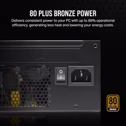 CORSAIR CX550 80 PLUS Bronze Non Modular Low-Noise ATX 550 Watt Power Supply - UK - Black