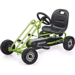 hauck Lightning, Green - Go Kart for Kids Age 4 to 8 up to 50 kg, Girls & Boy Ride-On Race Car with Rubber Tyres