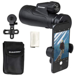 Celestron 72370 Outland X 10x50 Waterproof Monocular with Smartphone Adapter, Bluetooth Remote, Eyepiece Covers and Belt Case - Durable Housing