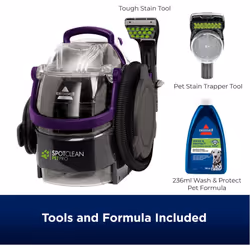 BISSELL SpotClean Pet Pro | 750W Portable Carpet Cleaner | Removes Spills, Stains and Pet Messes | includes Pet Stain Trapper Tool.