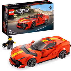 LEGO Speed Champions Ferrari 812 Competizione, Sports Car Toy Model Building Kit for Kids