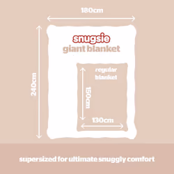 Silentnight Snugsie Giant Blanket - Fleece Throw Plush Blanket Super-Sized with Warm Sherpa Fleece Inside Reversible
