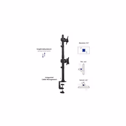 VIVO Dual Monitor Desk Mount Stand with Height Adjustment and VESA Plates for 2 LCD Ultrawide Screens up to 34 inches, Stacked Array, STAND-V002R