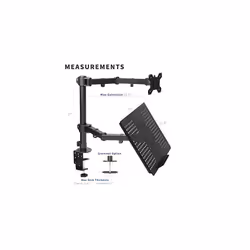 VIVO Black Fully Adjustable 13 to 32 inch Single Computer Monitor and Laptop Desk Mount Combo, Stand with Grommet Option, Fits up to 17 inch Laptops