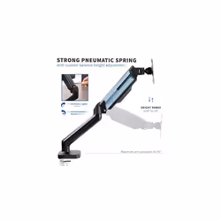 VIVO Height Adjustable Monitor Arm - Single Counterbalance Desk Mount for Screens up to 27 inches, Fully Articulating Black Pneumatic Universal VESA