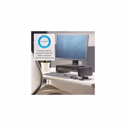 Fellowes Designer Suites Monitor Stand - 3 Height Adjustable Monitor Riser for Desk with Storage Space - Ergonomic Computer Stand for Laptops,