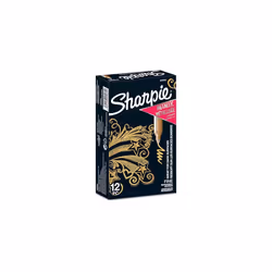 Sharpie Metallic Permanent Markers | Fine Point | Gold | 12 Count