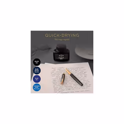 Parker Fountain Pen Ink Bottle | Black QUINK Ink | 57 ml Fountain Pen Refill