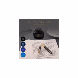Parker Fountain Pen Ink Bottle | Blue-Black QUINK Ink | 57 ml Fountain Pen Refill