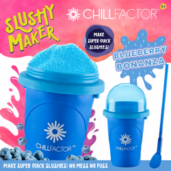 Chill Factor 08007 ChillFactor Blueberry Bonanza-Reusable, Homemade Squeeze Cup slushy Maker Kitchen Toys, Blue