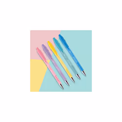 Paper Mate Flexgrip Ultra Pastel Ballpoint Pens | Medium Point (1.0mm) | Blue Ink | Pastel Barrels | 5 Count
