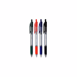 Cello Black Red Blue Green Retractable Ballpoint Pens Pack of 12 Ball Pens Medium Point Biros Retractable (1.0mm) Black Pens,Blue Pen, Red pen Green