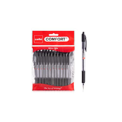 Cello Ballpoint Pen Black Pens Extra Comfort Grip Ball Pens Medium Point Biros Retractable Ballpoint Pens (1.0MM) Black Pen, Pack of 12 | ideal for