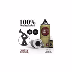 The Army Painter Base Primer Matt Black, 400 mL Acrylic Spray Primer, Spray Paint Basecoat for Miniature Priming, Tabletop Roleplaying, Boardgames,