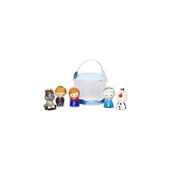 Disney Store Official Frozen Bath Toy Set, 5 Pc. Set, Includes Anna, Elsa, Olaf, Sven and Kristoff Frozen Toys with Storage Bucket, Suitable for 12