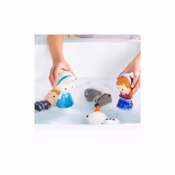 Disney Store Official Frozen Bath Toy Set, 5 Pc. Set, Includes Anna, Elsa, Olaf, Sven and Kristoff Frozen Toys with Storage Bucket, Suitable for 12