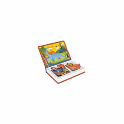 Janod - Magneti'Book Dinosaurs - 50-Part Educational Magnetic Game Teaches Fine Motor Skills and Imagination - Fsc Certified - Suitable for Ages 3 and
