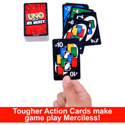 UNO Show ?em No Mercy Card Game for Kids, Adults & Family Parties and Travel With Extra Cards, Special Rules and Tougher Penalties., HWV18