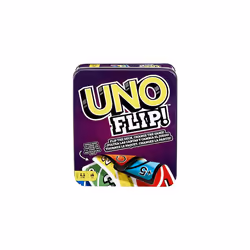 Mattel Games UNO FLIP! Family Card Game, with 112 Cards in a Sturdy Storage Tin, Makes a Great Gift for 7 Year Olds and Up, G ...