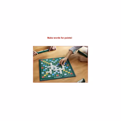 Mattel Games Scrabble, English Version, Original Classic - Crossword Board Game, 2-4 Players, Includes Playing Board, 4 Racks, 100 Letter Tiles, a