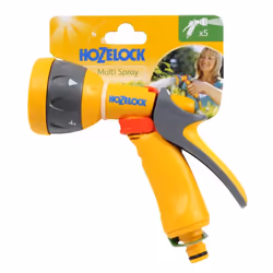 HOZELOCK - Multi-Jet Spray Gun : Ideal for Daily Use, Multi-tasking Spray Gun, Locking Function and Flow Control, 5 Spray Patterns: Cone, Jet, Fast