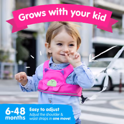 Trunki ToddlePak - Fuss Free Baby Walking Reins and Toddler Safety Harness ? Betsy Bear (Pink)
