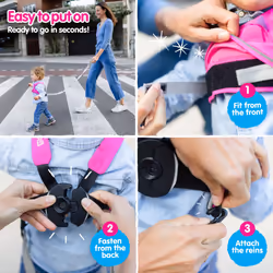Trunki ToddlePak - Fuss Free Baby Walking Reins and Toddler Safety Harness ? Betsy Bear (Pink)