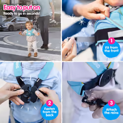 Trunki ToddlePak - Fuss Free Baby Walking Reins and Toddler Safety Harness ? Una Unicorn (Teal)