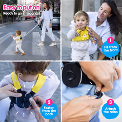 Trunki ToddlePak - Fuss Free Baby Walking Reins and Toddler Safety Harness ? Leeroy Lion (Yellow)