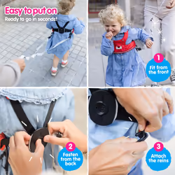 Trunki ToddlePak - Fuss Free Baby Walking Reins And Toddler Safety Harness ? Felix Fox (Red)
