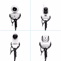 Flexi Twist Black | Universal Baby Monitor Holder | Secure with Straps & Clamp to Furniture | No Drilling Required | Flexible Baby Camera Mount | Baby