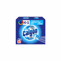Calgon 4-in-1 Water Softener Tablets, Washing Machine Cleaner, Removes Odours, Limescale & Residue, Deep Clean, Units: 45 Tab ...
