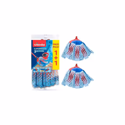 Vileda SuperMocio 3Action XL Mop Refill, Pack of 2 SuperMocio 3 Action Mop Head Replacements, Fits all SuperMocio Mops, Authe ...
