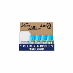 Febreze Unstoppables 3Volution Plug In Air Freshener Starter Kit, Plug-In Diffuser: 1 Plug + 4 Refill Sets, Electronic Odour  ...