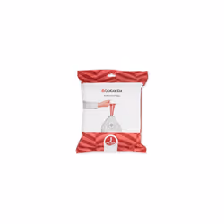 Brabantia PerfectFit Bin Liners Size J (23 Litre), White,115608 Thick Plastic Trash Bags with Tie Tape Drawstring Handles (40 ...