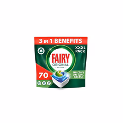 Fairy All-In-1 Dishwasher Tablets Bulk, 70 Tablets, Original, Effective Even On Dried-On Grease