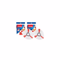 Vileda Turbo 2in1 Spin Mop Refill, Pack of 2 Turbo 2in1 Mop Head Replacements, Fits all Vileda Turbo Mops, Authentic Vileda M ...