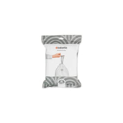 Brabantia 138744 PerfectFit Bin Liners (Size H/50-60 Litre) Thick Plastic Trash Bags with Tie Tape Drawstring Handles (40 Bags), White