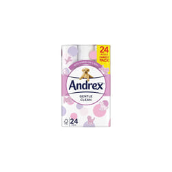 Andrex Gentle Clean Toilet Paper, 24 Rolls