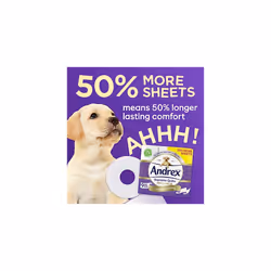 Andrex Supreme Quilts Mega Toilet Roll - 9 Mega Rolls (13.5 Standard Toilet Rolls), 3-ply Quilted Toilet Paper, 25% Thicker Paper than Before to