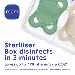 MAM Original Night Soother 2-6 Months (Pack of 2), Sustainable Baby Soother, SkinSoft Silicone Teat, Glow in the Dark Soother, Cream (Designs May