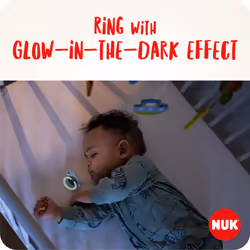NUK Signature Day & Night Baby Dummy 0-6 months Soothes 95% of Babies Heart-Shaped BPA-Free Silicone Soothers Glow-in-the-Dark Stars 4 Count