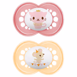 MAM Original Soothers 6+ Months (Pack of 2), Baby Soothers with Self Sterilising Travel Case, Newborn Essentials, Pink/Purple ...