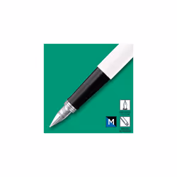 Parker Jotter Originals Fountain Pen Classic White Finish Medium Nib Blue & Black Ink
