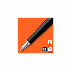 Parker Jotter Originals Fountain Pen, Classic Black Finish, Medium Nib, Blue & Black Ink