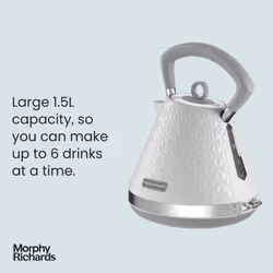 Morphy Richards Vector Pyramid Kettle, 1.5L, 3kW Rapid Boil, Anti Limescale Filter, Boil Dry Protection